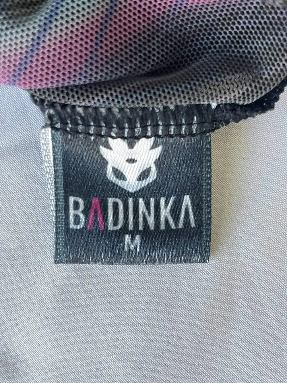 BADINKA Synth Wave Mesh Rave Set - Long Sleeve Crop Top & Mini Skirt